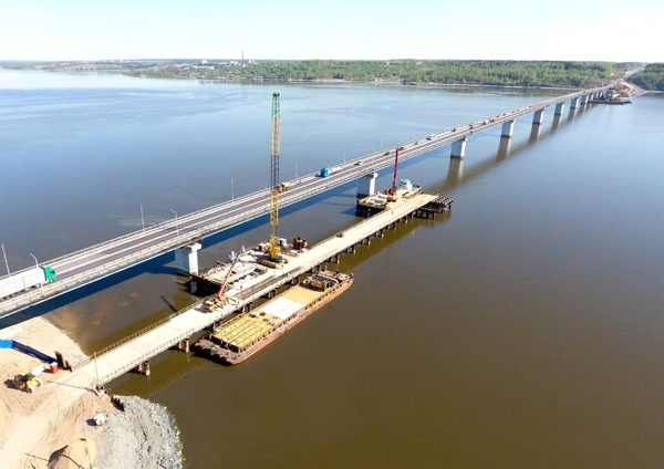 Выполненные работы - Заливка бетона на строительстве Чусовского моста в Перми