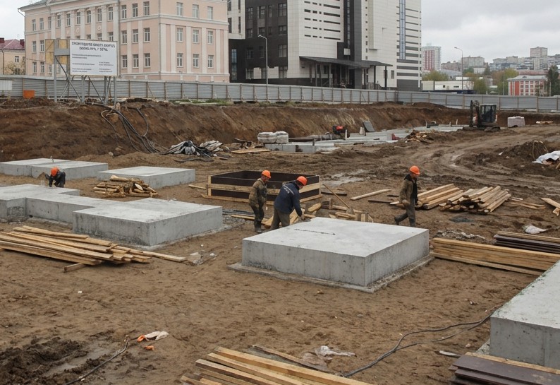 Обеспечение бетоном строительства нового корпуса школы №42 г. Пермь