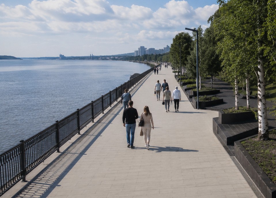 Реконструкция городской набережной Пермь