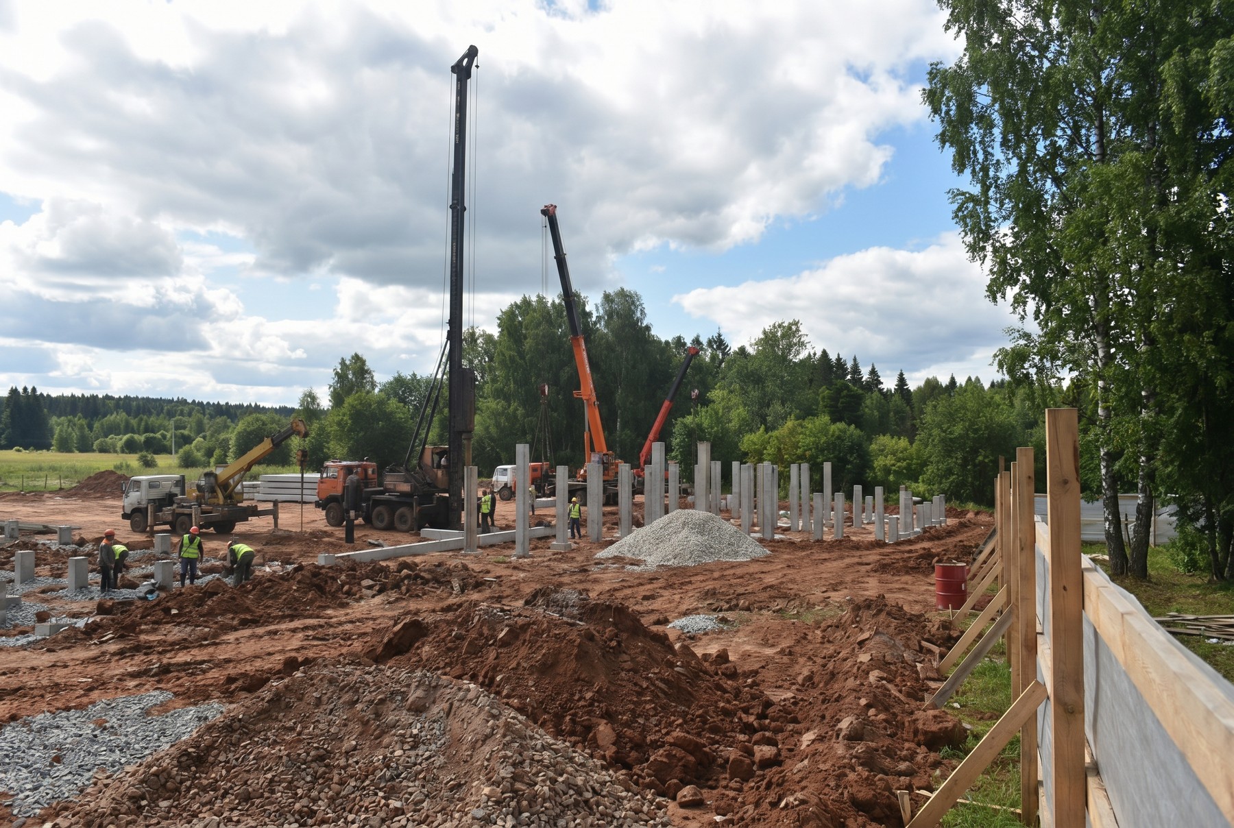 Строительство школы в селе Мокино Нытвенского района