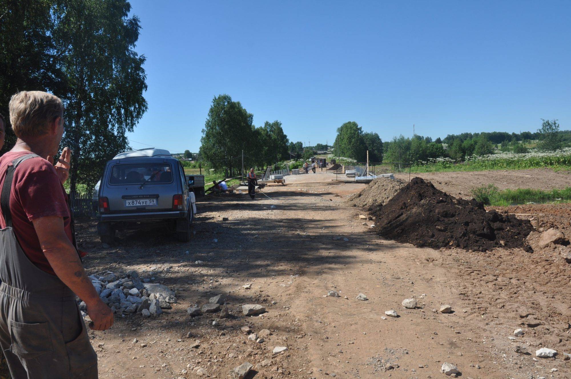 Строительство моста в поселке Белоево Кудымкарского района